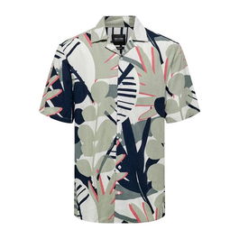 Chemise Only & Sons Onsbertil Reg Visc Linen Tea Kaki