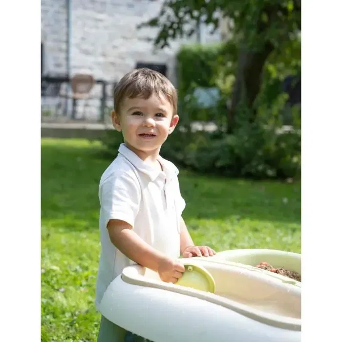 Smoby Table de Sable et d'Eau avec 2 Bacs Amovibles, Pelle, Râteau, Bateau et Moules - Jouet d'Extérieur pour Enfants dès 18 Mois