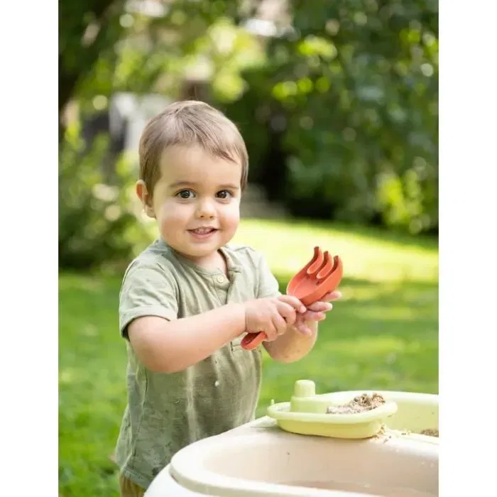 Smoby Table de Sable et d'Eau avec 2 Bacs Amovibles, Pelle, Râteau, Bateau et Moules - Jouet d'Extérieur pour Enfants dès 18 Mois