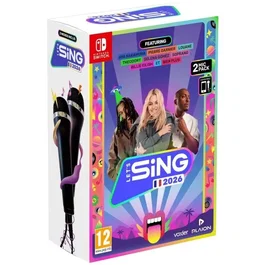 Plaion Let's Sing 2026 + 2 Micros - Jeu de karaoké sur Nintendo Switch, édition spéciale avec 2 micros, 1 à 4 joueurs, PEGI 12+