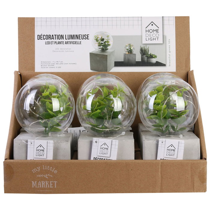 Home Deco Factory Lampe LED avec Plante Artificielle