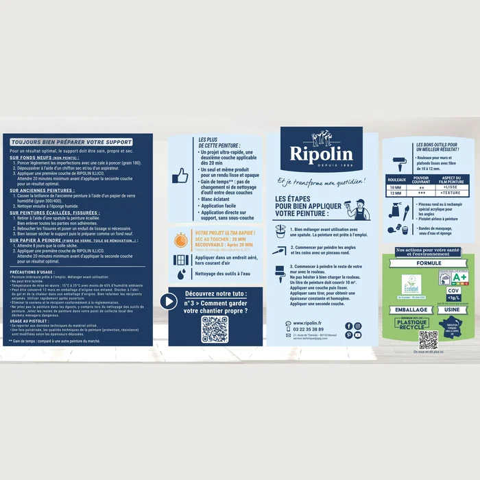 Ripolin Peinture Illico Blanc Satin 10 L