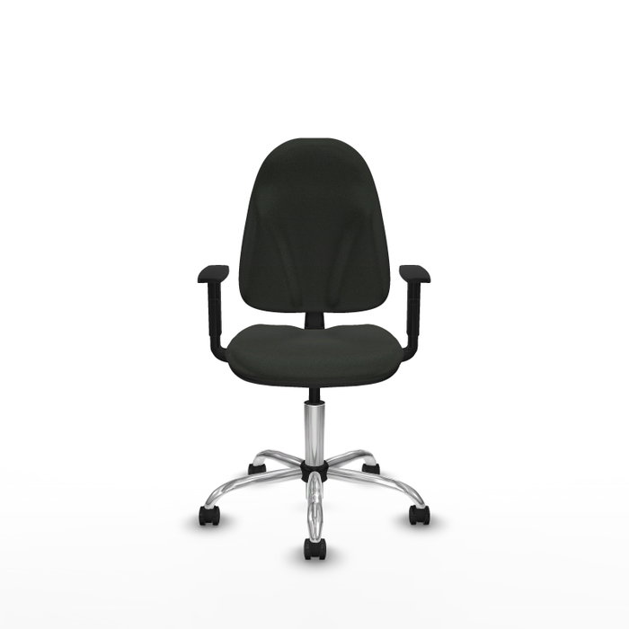 PIQUERAS Y CRESPO Chaise de bureau Algarra noire avec accoudoirs 1D et base chromée PIQUERAS Y CRESPO Chaise de bureau Algarra noire avec accoudoirs 1D et base chromée