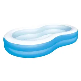 Bestway Big Lagoon - Piscine gonflable familiale pour enfants, 262 x 157 x 46 cm, bleue et blanche