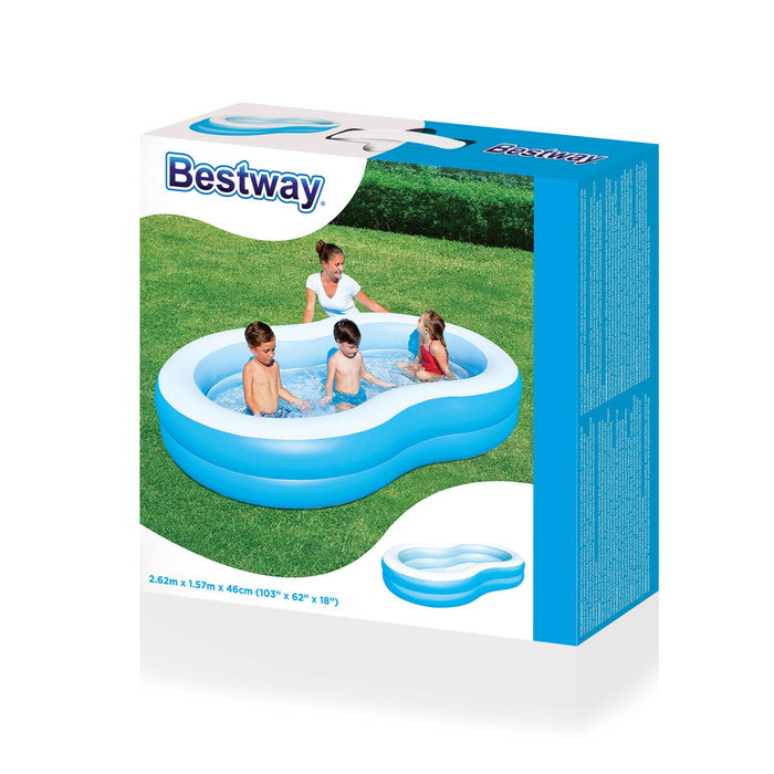 Bestway Big Lagoon Piscine Gonflable 262 x 157 x 46 cm Bleu et Blanc