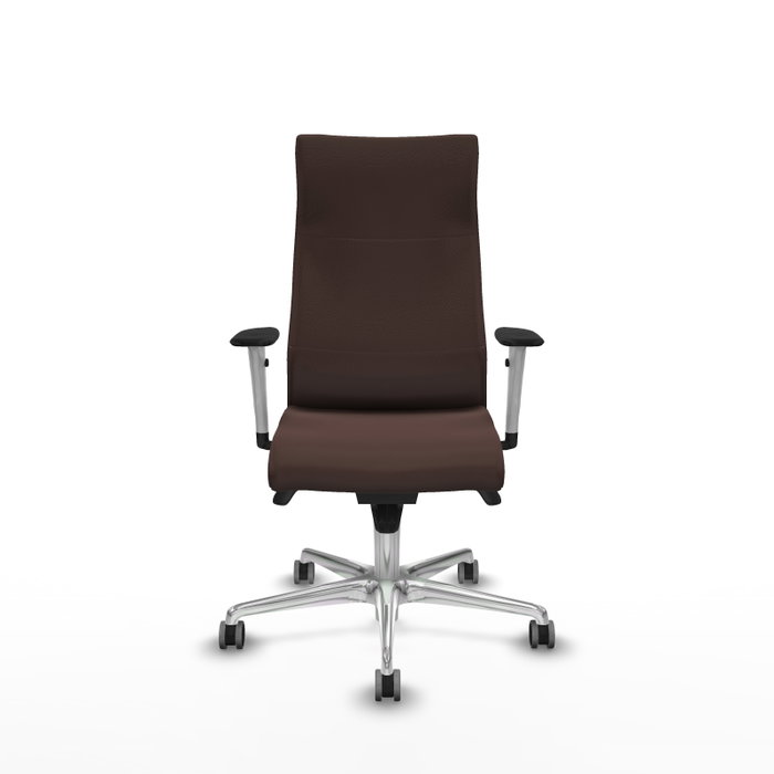 Piqueras Y Crespo Sillón Albacete Marron foncé avec mécanisme Sincro et base aluminium