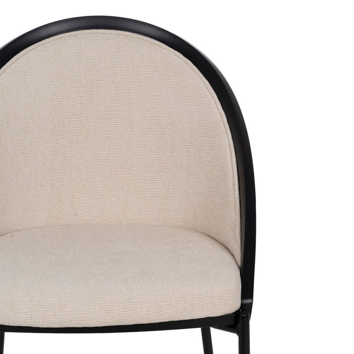 BigBuy Home Chaise de Salle à Manger Noir Beige BigBuy Home Chaise de Salle à Manger Noir Beige