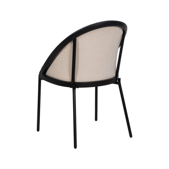 BigBuy Home Chaise de Salle à Manger Noir Beige BigBuy Home Chaise de Salle à Manger Noir Beige