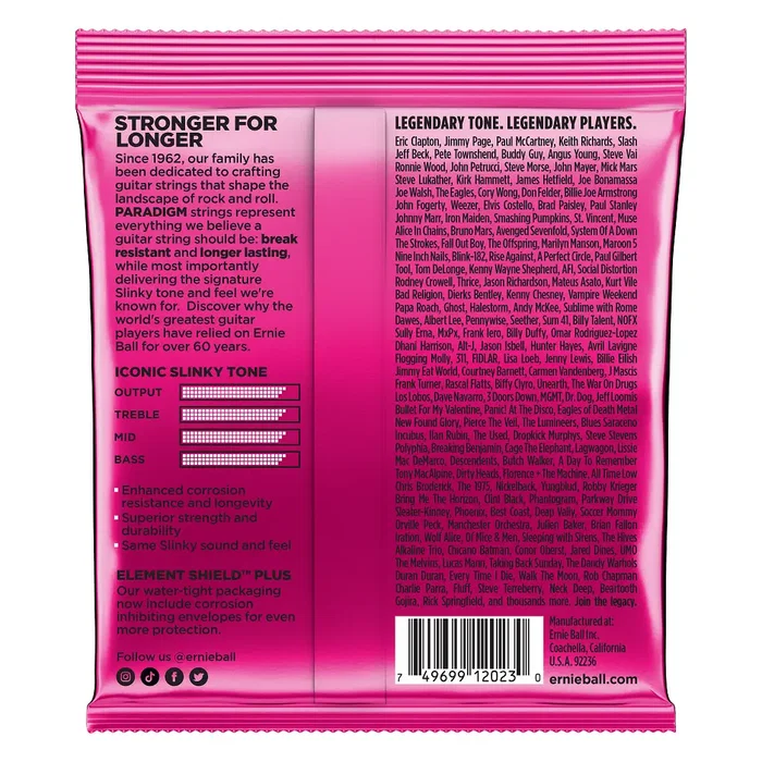 ERNIEBALL Jeu de cordes électriques Paradigm Slinky - 9-42