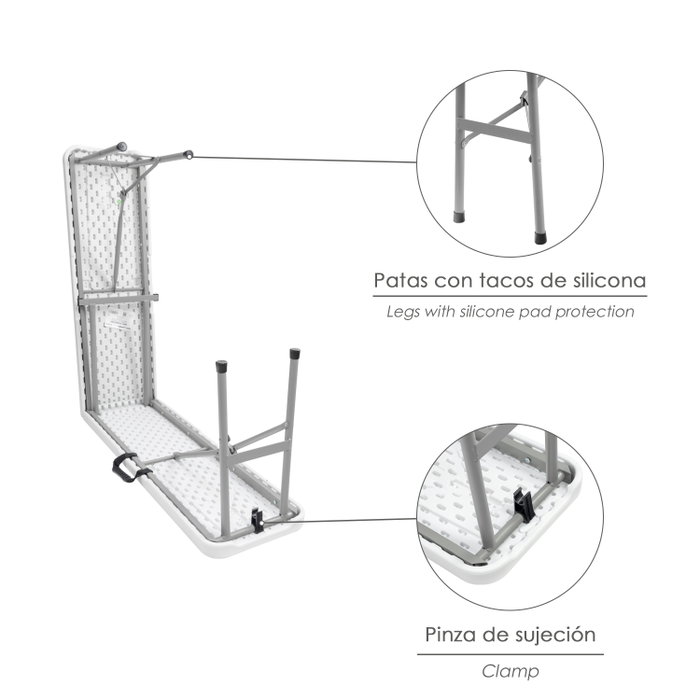 SATURNIA Banco Plegable 183x28x44 cm