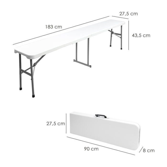 SATURNIA Banco Plegable 183x28x44 cm