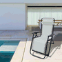 Marbueno Tumbona Plegable Acier avec Coussin Jardin Piscine 90x65x108 cm Gravité Zéro Gris 10009