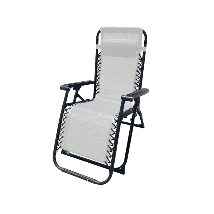 Marbueno Tumbona Plegable Acier avec Coussin Jardin Piscine 90x65x108 cm Gravité Zéro Gris 10009