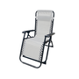 Marbueno Tumbona Plegable Acier avec Coussin Jardin Piscine 90x65x108 cm Gravité Zéro Gris 10009