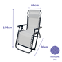 Marbueno Tumbona Plegable Acier avec Coussin Jardin Piscine 90x65x108 cm Gravité Zéro Gris 10009
