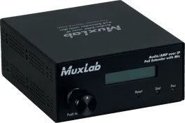 MUXLAB Transmetteur Audio Amplifié sur IP avec Entrées RCA, RS232, Minijack et Sortie RJ45, 100 m, Câble Cat 5e/6