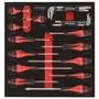 KS TOOLS 714.0158 Module d'outils avec servante - Boîte 3 tiroirs, 158 pièces, mousse imprégnée découpée au laser résistante aux huiles