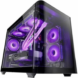 Mars Gaming MCFUSIONM Boîtier MicroATX Gaming Double Chambre Ventilé Verre Trempé Noir