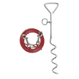 Kerbl Laisse d'attache pour chien avec ancrage spirale - Règlable, ajustable, confortable et solide
