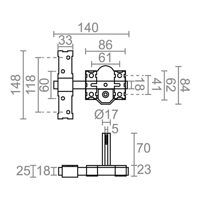 Serrure de sécurité Micel crr08 86b/70 Acier 70 mm nickel Recouvrir