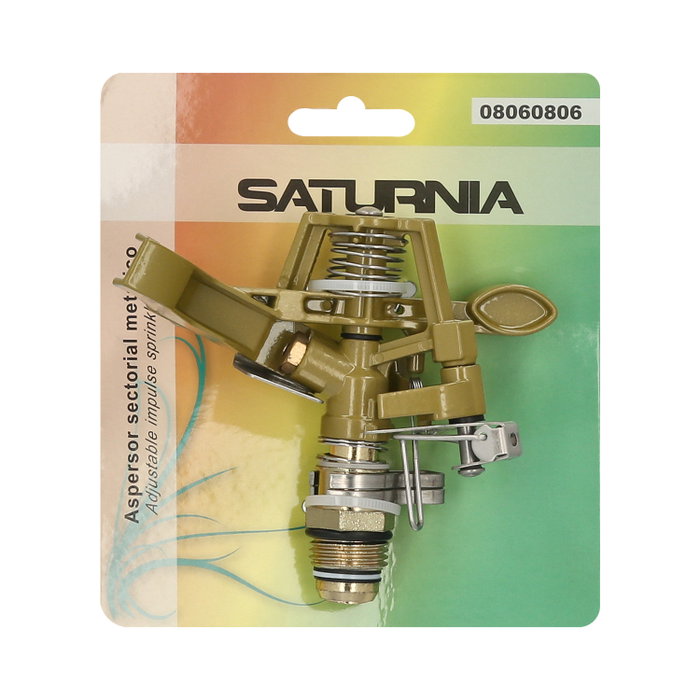 SATURNIA Aspersor de Riego Sectorial Toma 1/2'' en Zinc