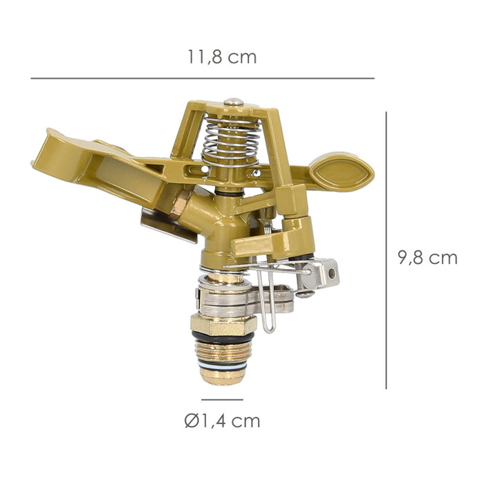 SATURNIA Aspersor de Riego Sectorial Toma 1/2'' en Zinc