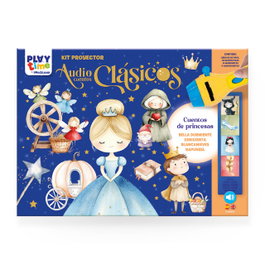 IMAGILAND Projecteur de Contes Bilingue Espagnol-Anglais avec Livre Illustré, 32 Diapositives, 16 Marionnettes et Module Audio Bopr08