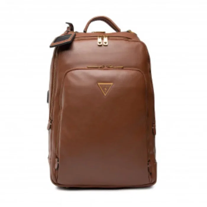 Guess Scala Sac à dos en textile et cuir synthétique Marron Guess Scala Sac à dos en textile et cuir synthétique Marron
