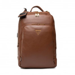 Guess Sac à dos Scala en cuir synthétique et textile marron pour homme - 27.5 x 42.5 x 13 cm
