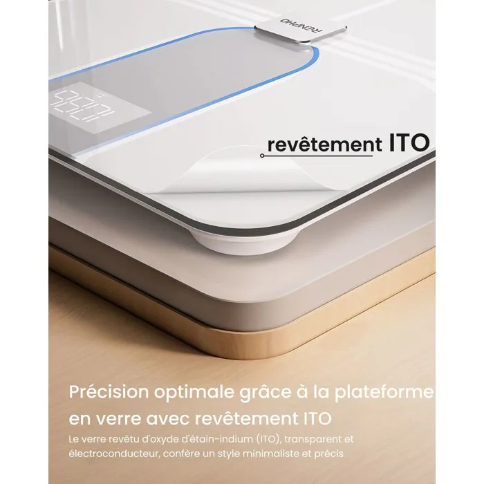 Renpho Elis Aspire C A032 - Pese-personne impédancemetre connecté Wi-Fi, Blanc