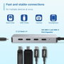 Ewent EW1151 Hub USB-C 3.2 Gen2 4 en 1 - Station d'accueil avec 4 ports, transfert jusqu'à 10Gbps, boîtier en aluminium