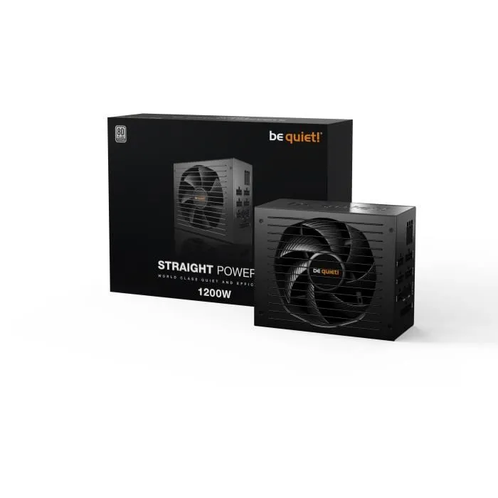 BE QUIET! Straight Power 12 Platinum 1200W - Alimentation PC ATX 3.1, 80 PLUS Platinum, Modulaire, Compatible PCIe 5.1/6+2 pin, Ventilateur Silent Wings 135 mm BE QUIET! Straight Power 12 Platinum 1200W - Alimentation PC ATX 3.1, 80 PLUS Platinum, Modulaire, Compatible PCIe 5.1/6+2 pin, Ventilateur Silent Wings 135 mm