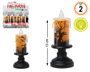 Bougie Halloween 13x5,5 cm avec lumière LED pour décoration terrifiante, 2 possibilités de mode