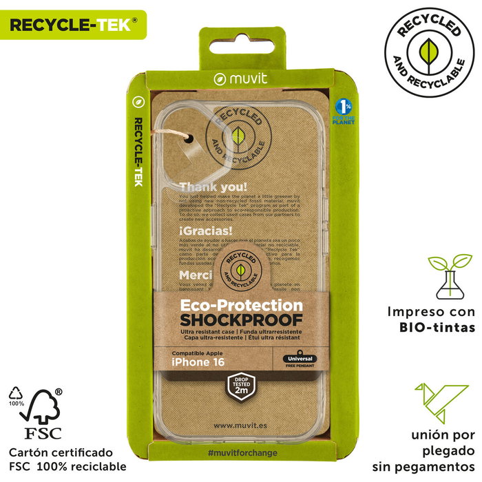 Protection pour téléphone portable Muvit for Change iPhone 16