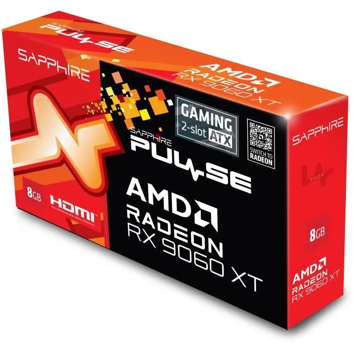 Sapphire Pulse AMD Radeon RX 9060 XT 8Go Dual HDMI/DP Sapphire Pulse AMD Radeon RX 9060 XT 8Go Dual HDMI/DP
