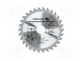 HÖGERT TECHNIK Disque de scie circulaire 160mm 18 dents 30mm
