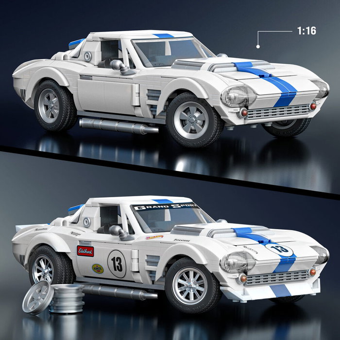 Mega Hot Wheels - Coffret de Construction Corvette Grand Sport - 916 pièces Mega Hot Wheels - Coffret de Construction Corvette Grand Sport - 916 pièces