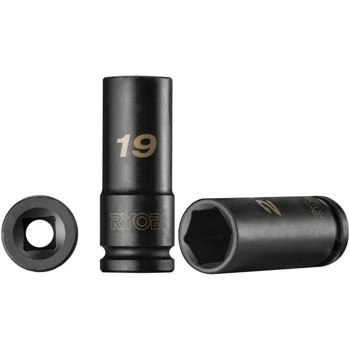 Ryobi Jeu de douilles choc automobile RHDIS3PC - 3 douilles 1/2 - 17, 19 et 21 mm Ryobi Jeu de douilles choc automobile RHDIS3PC - 3 douilles 1/2 - 17, 19 et 21 mm