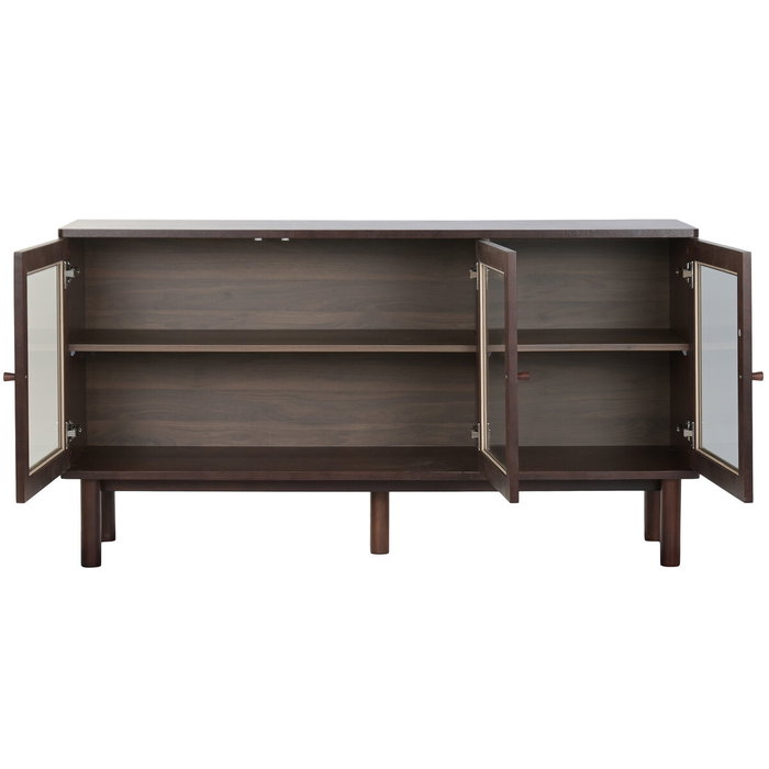 Home ESPRIT Buffet Verre et Bois MDF 140 x 40 x 75 cm Home ESPRIT Buffet Verre et Bois MDF 140 x 40 x 75 cm