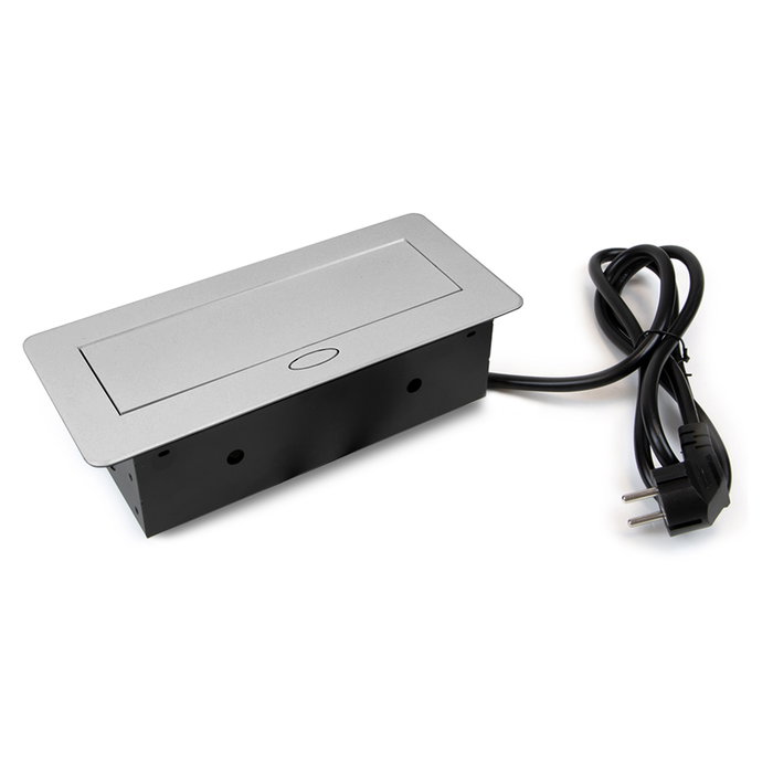 Emuca Atom 26 Lite Multiconnecteur pour bureau, 225x111mm, Peint en aluminium