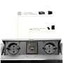 Emuca Atom 26 Lite Multiconnecteur pour bureau, 225x111mm, Peint en aluminium
