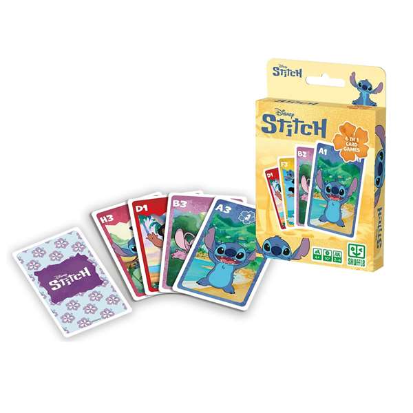 Fournier - Jeu de cartes Stitch pour enfant, dès 3 ans, matériau carton