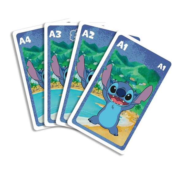 Fournier - Jeu de cartes Stitch pour enfant, dès 3 ans, matériau carton