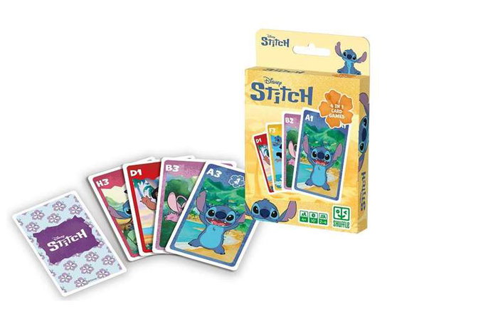 Fournier - Jeu de cartes Stitch pour enfant, dès 3 ans, matériau carton
