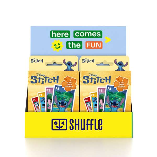 Fournier - Jeu de cartes Stitch pour enfant, dès 3 ans, matériau carton