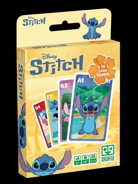Fournier - Jeu de cartes Stitch pour enfant, dès 3 ans, matériau carton
