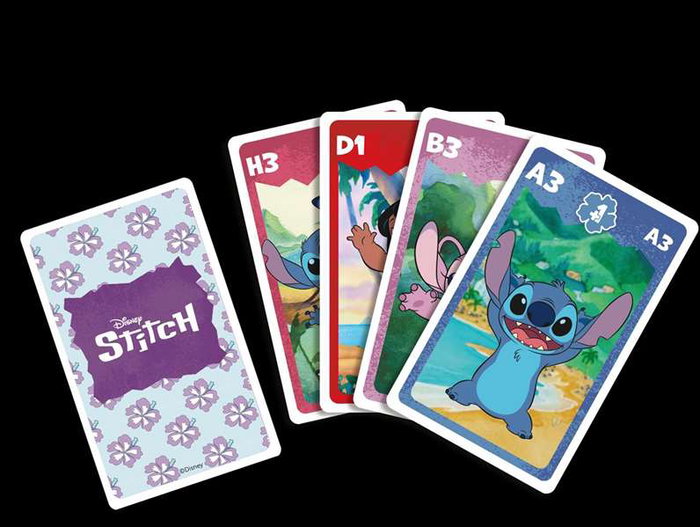 Fournier - Jeu de cartes Stitch pour enfant, dès 3 ans, matériau carton