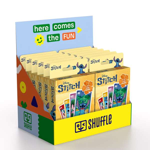 Fournier - Jeu de cartes Stitch pour enfant, dès 3 ans, matériau carton
