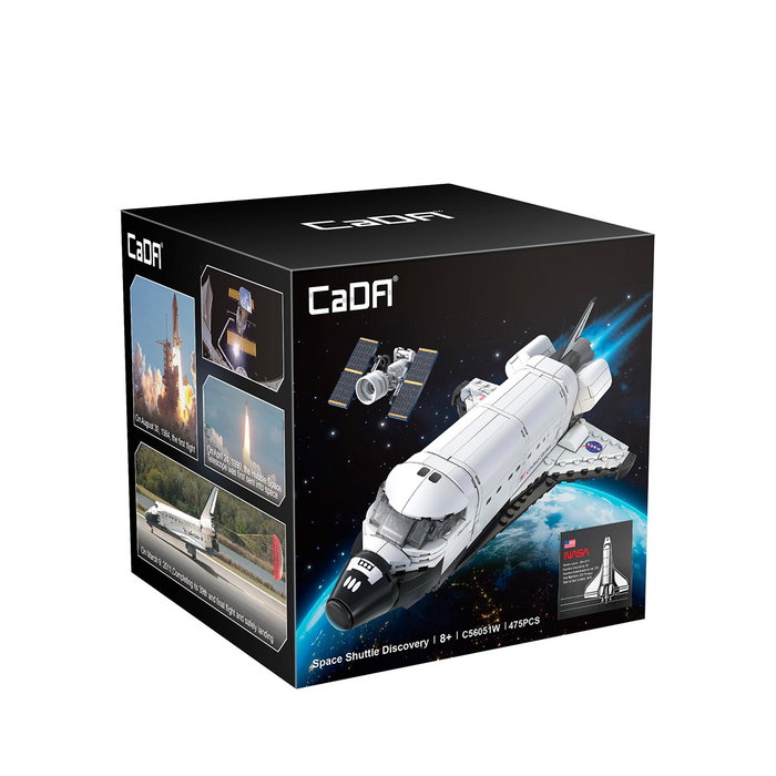 CADA Maquette de Construction - Navette Spatiale Discovery NASA Officielle 1:320 avec Hubble - 475 Pièces - C56051W - À Partir de 8 Ans