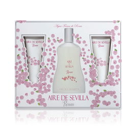 Aire Sevilla Coffret Roses Eau de Toilette 100ml, Gel Douche 100ml, Crème Hydratante 100ml, Femme, 3 pièces